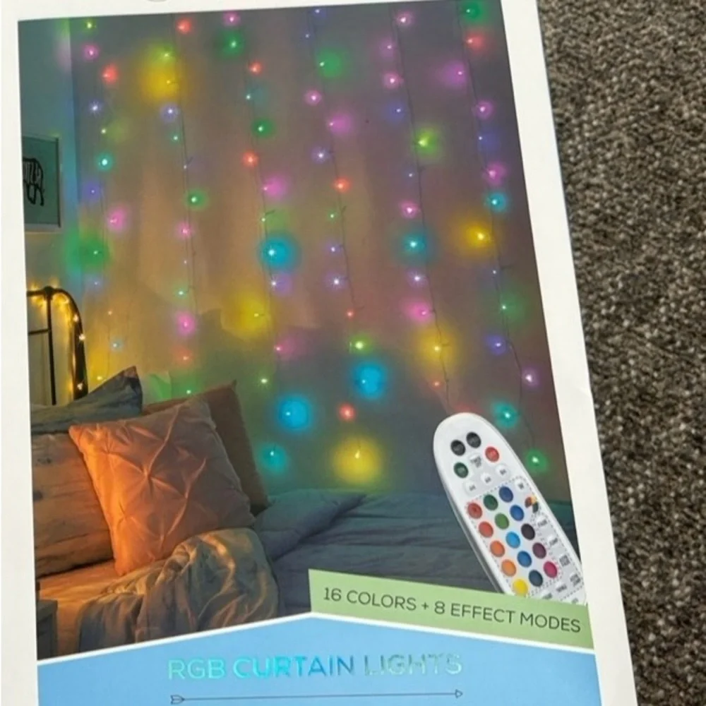 Red and Pink Party Light Curtain with Remote Control
